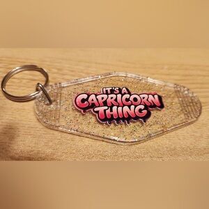 Glittery Capricorn Keychain Accessory